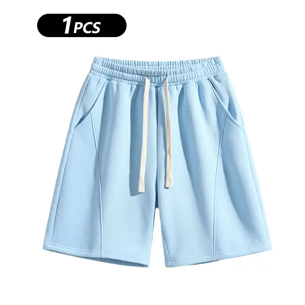 Men's Solid Pocket Waist Shorts, Lightweight Breathable Shorts
