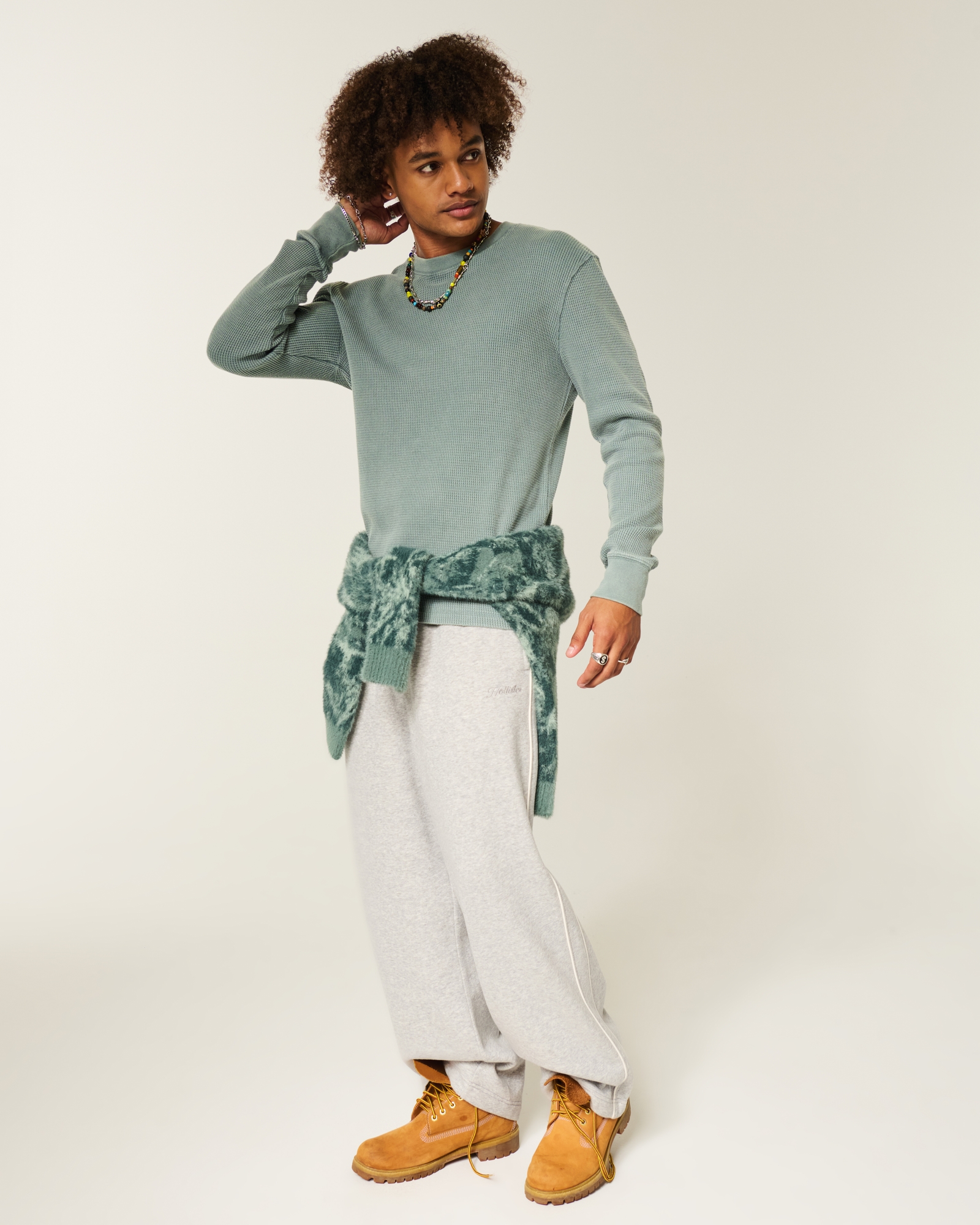 Relaxed Thermal Long-Sleeve Camo Crew Shirt