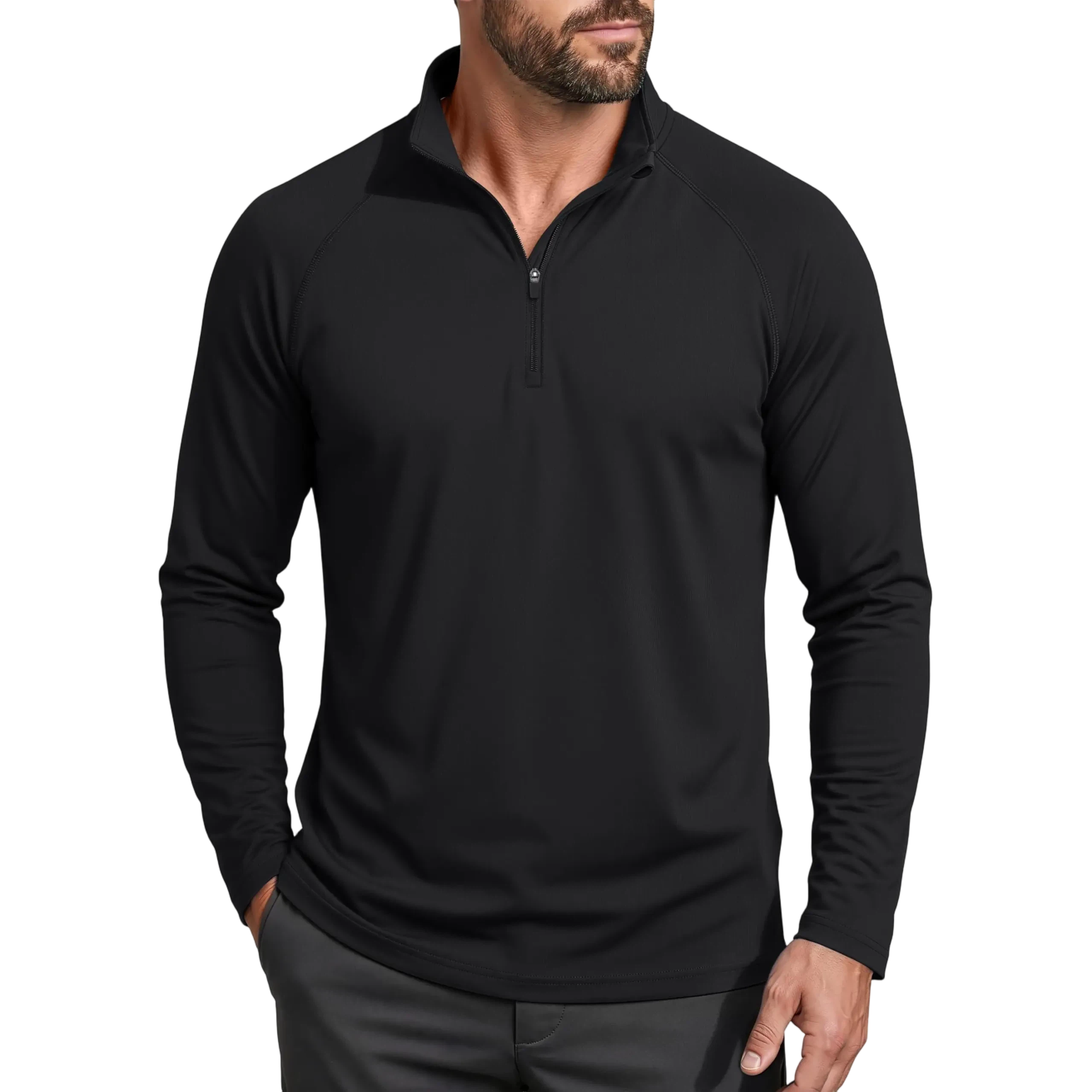 Men's 1/4 Zip Shirt UPF 50+ Quick Dry Lightweight Long Sleeve