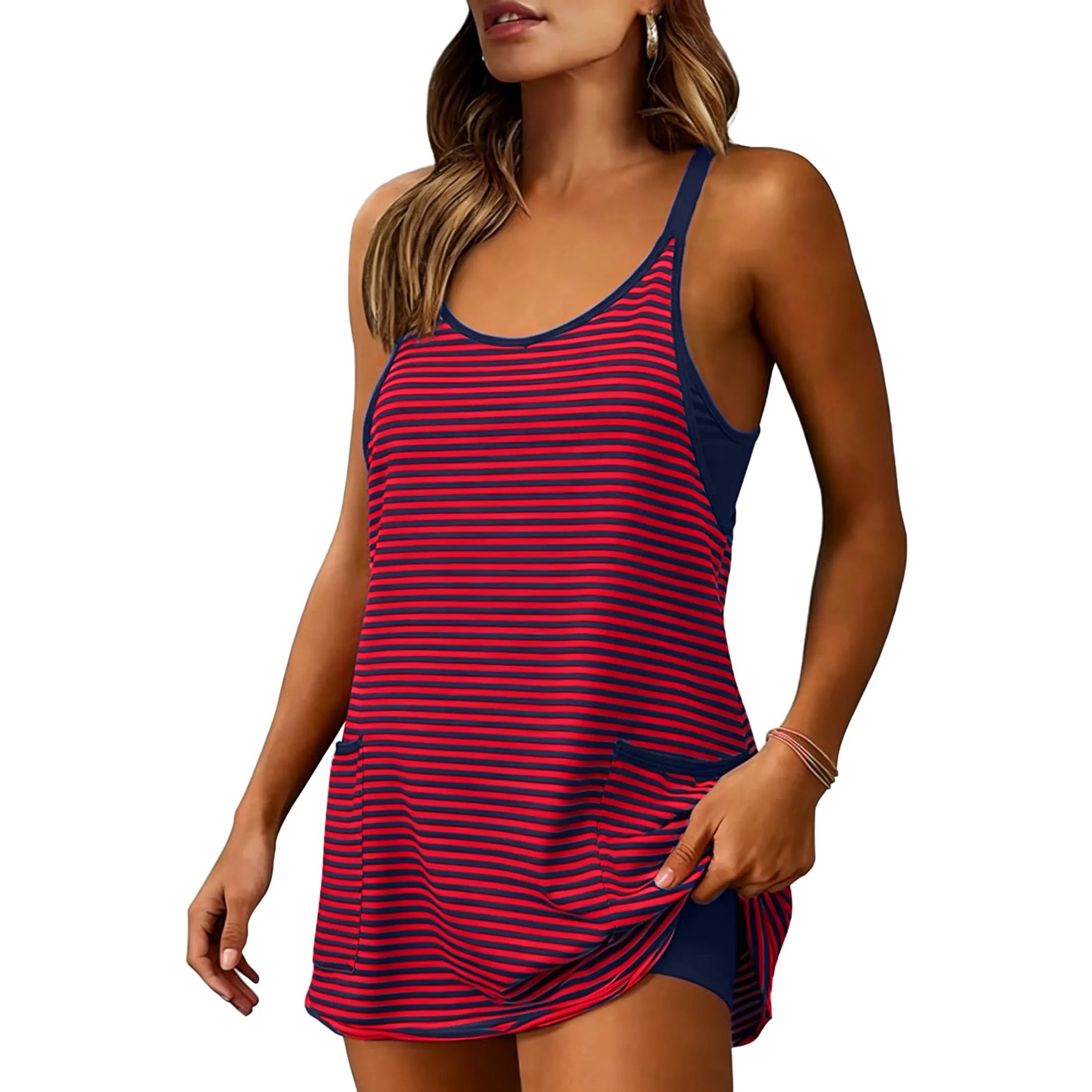 Women's Summer Sleeveless Mini Dress Athletic Strap
