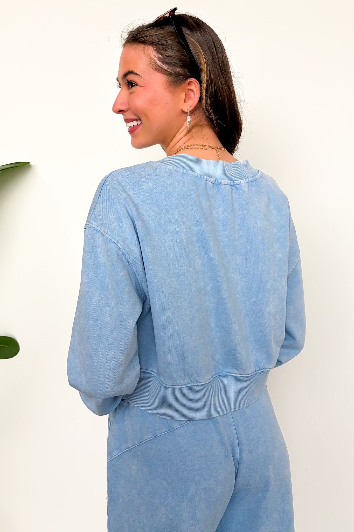 Mineral Wash V-Neck Pullover