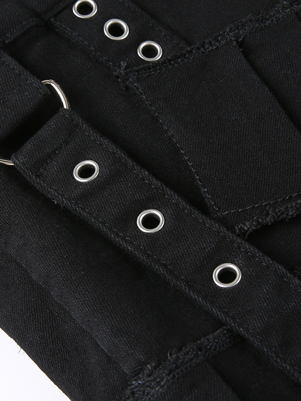 Low-Rise Pleated Mini Skirt In Black