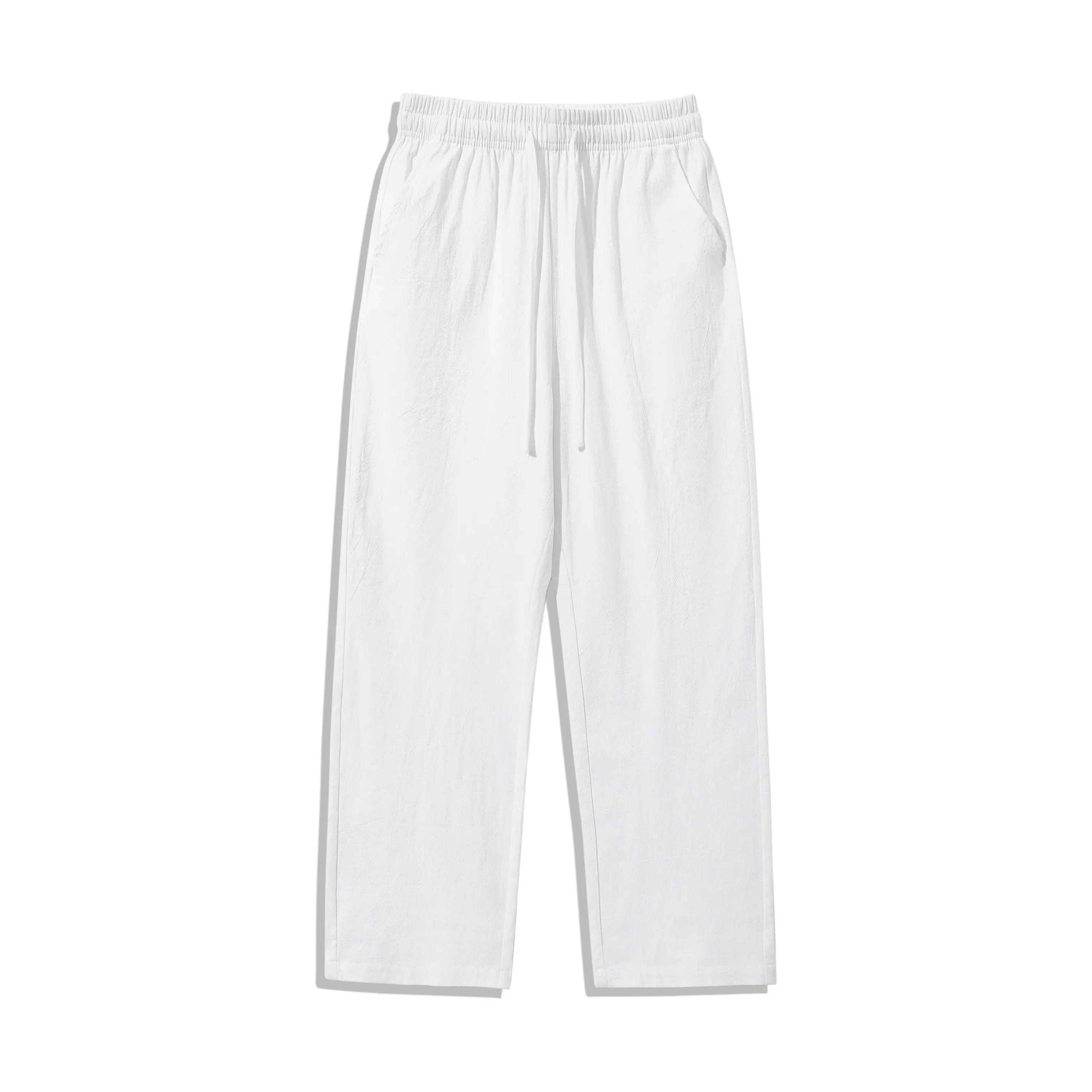 Unisex Cotton Linen Wide-Leg Summer Pants