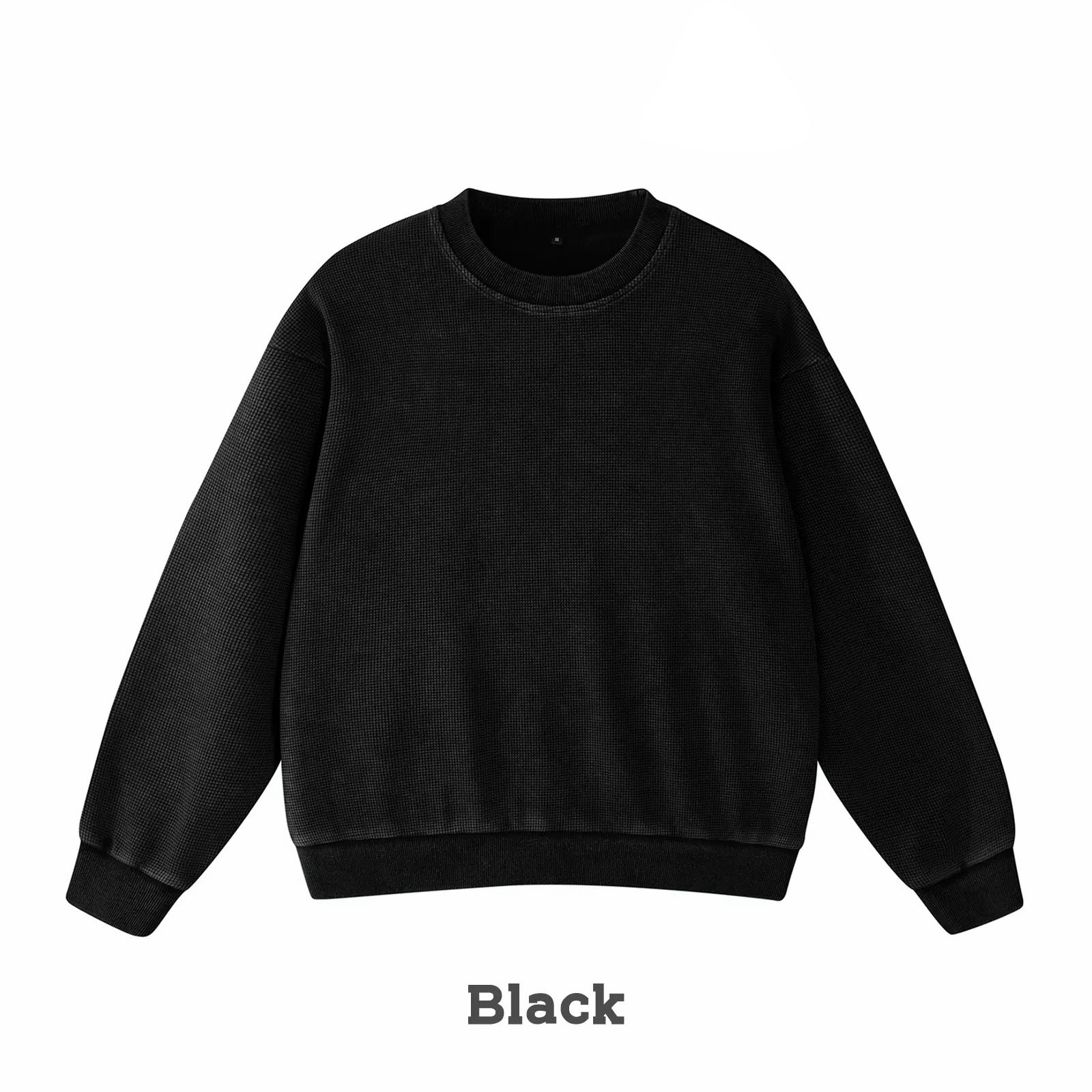 Unisex Acid Wash Oversized Sweatshirt – Loose Fit Cotton Vintage Crew Neck Pullover