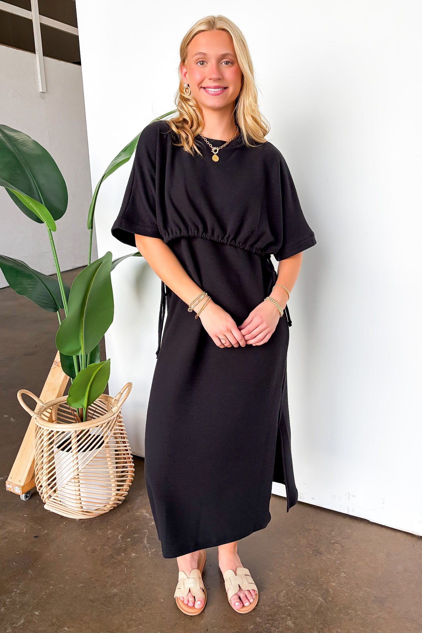Side Tie Maxi Dress