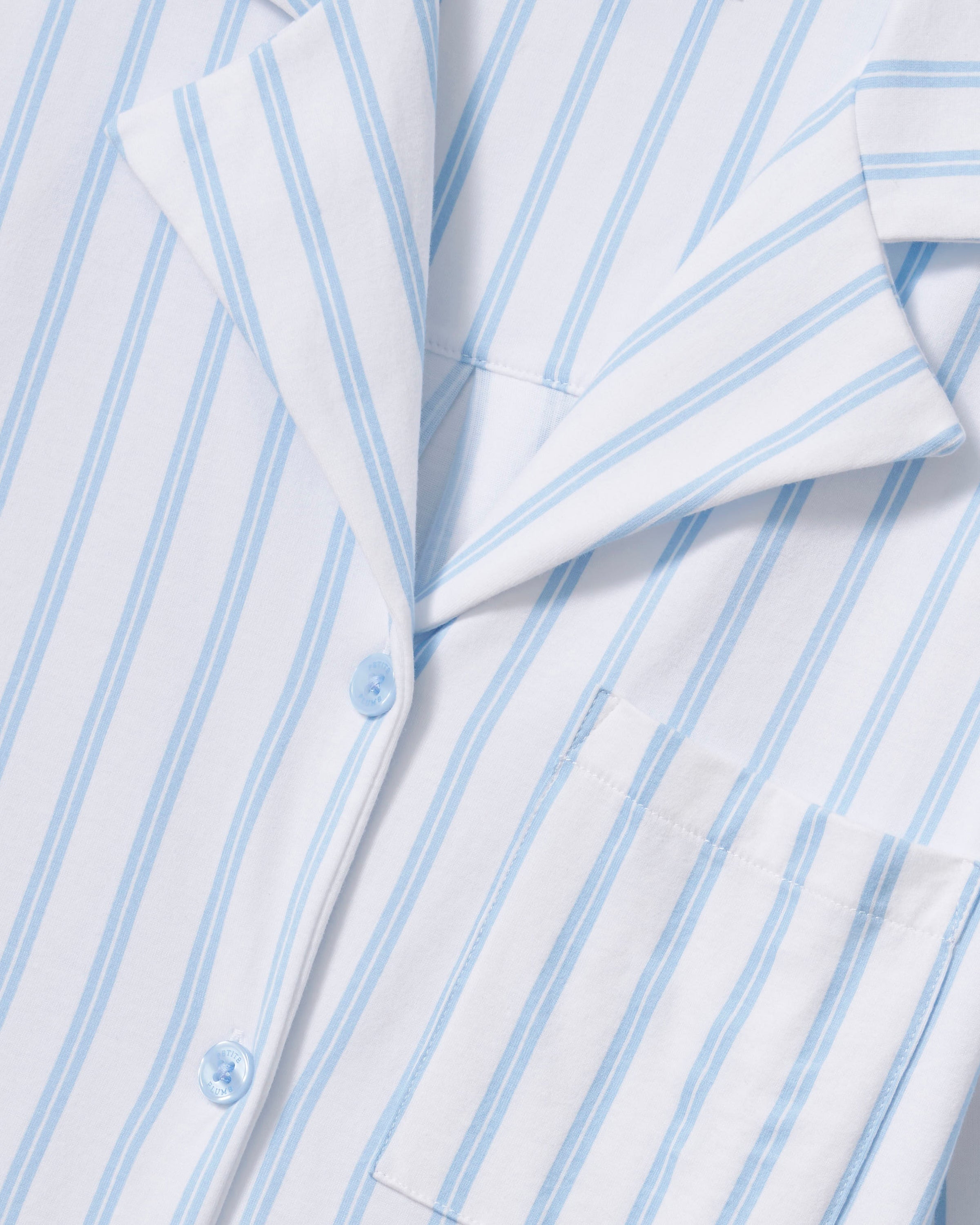 The Olivia Pima Short Set in Periwinkle Stripe
