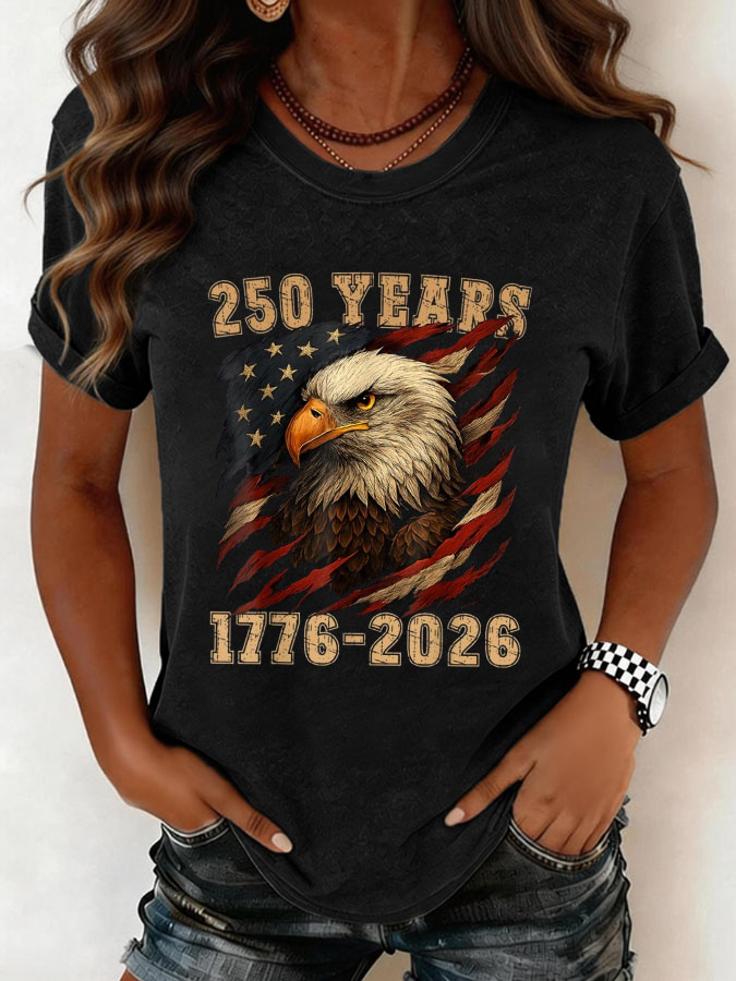 Women'S 250 Years Of Freedom Round Neck T-Shirt