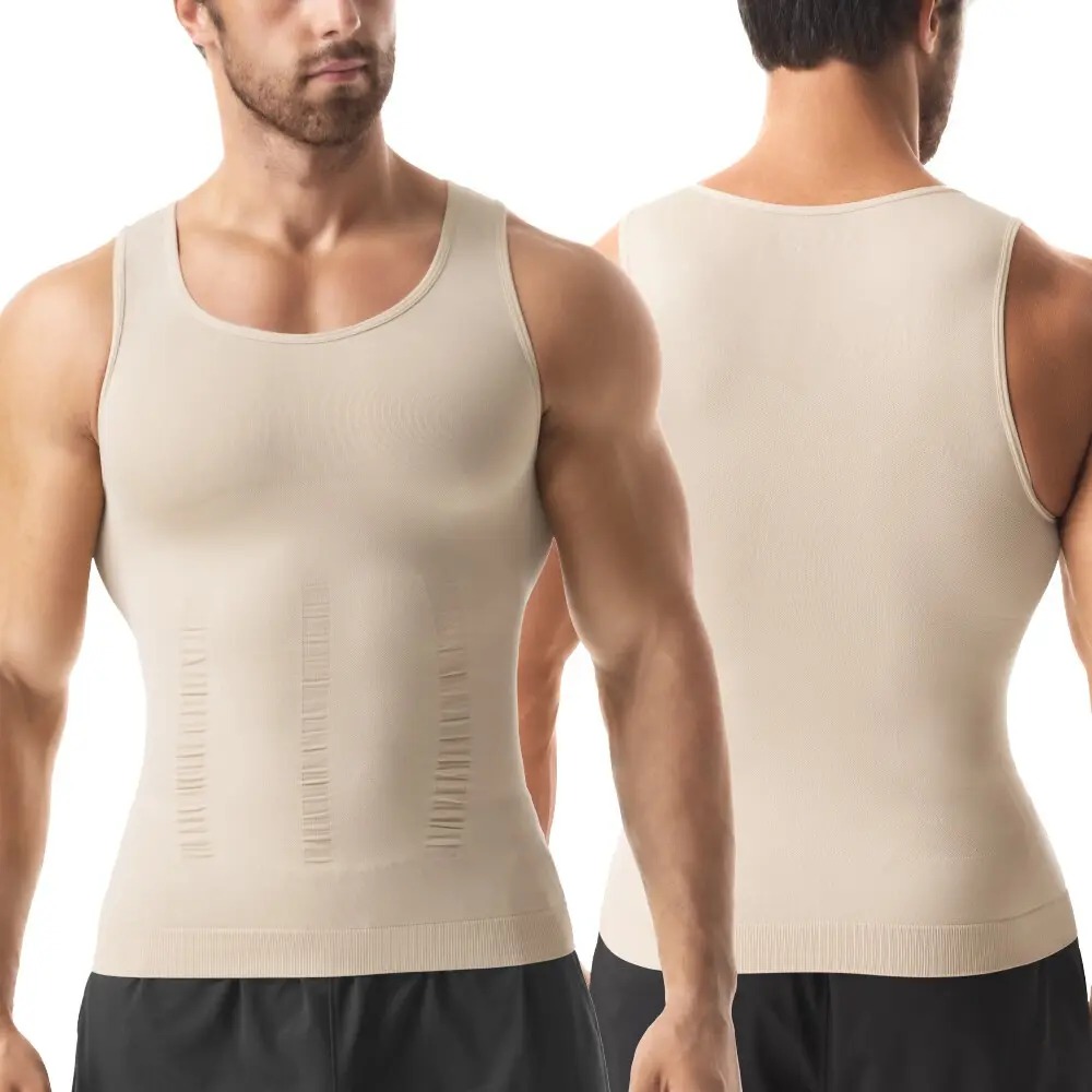 Men's Compression Tank Top - Tummy Control Body Shaper for Workout & Athletic Activewear
