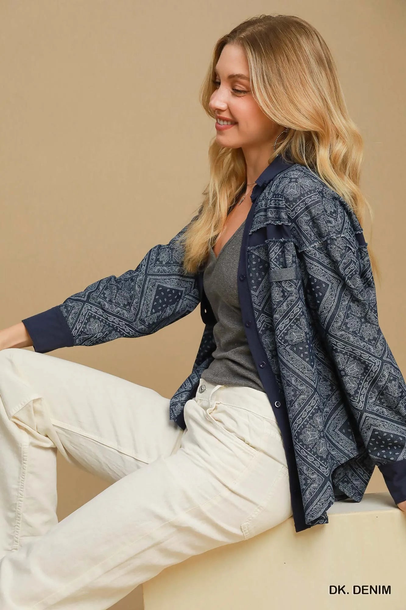 Print Denim Shirt Jacket