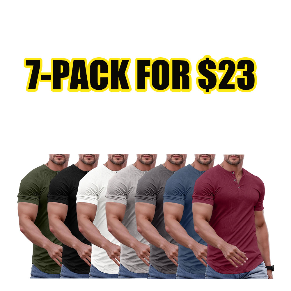 Men's Muscle Fit Henley Performance Tee