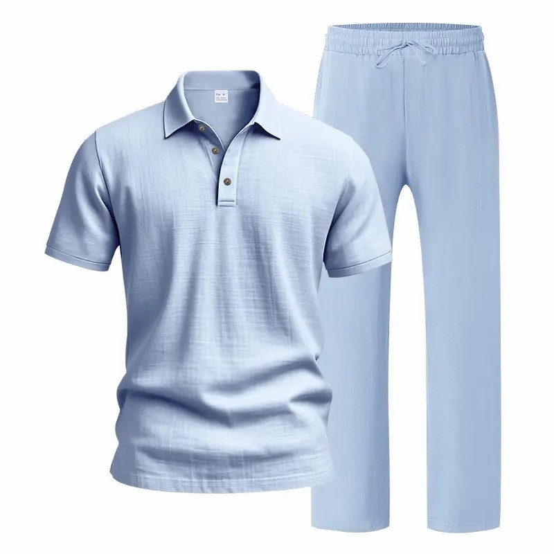 ⏰ Sale Ends Tonight-🔥Men’s Linen Beach Two Piece Set,- Relaxed Fit Drawstring Loungewear for Vacation Travel Resort Daily Wear Comfortable Stylish