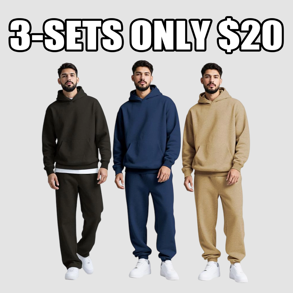 Matching Hoodie Set for Men Winter, 2 Piece Tracksuit, Oversized Hoodie & Sweatpants