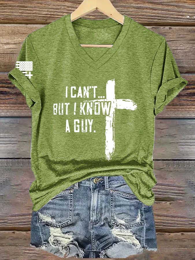 Women's Casual Faith-Print Short-Sleeve T-Shirt