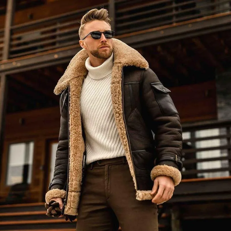 Winter Jacket Mens Military Fleece Jacket Warm Coats with Fur Collar Army Tactical Design