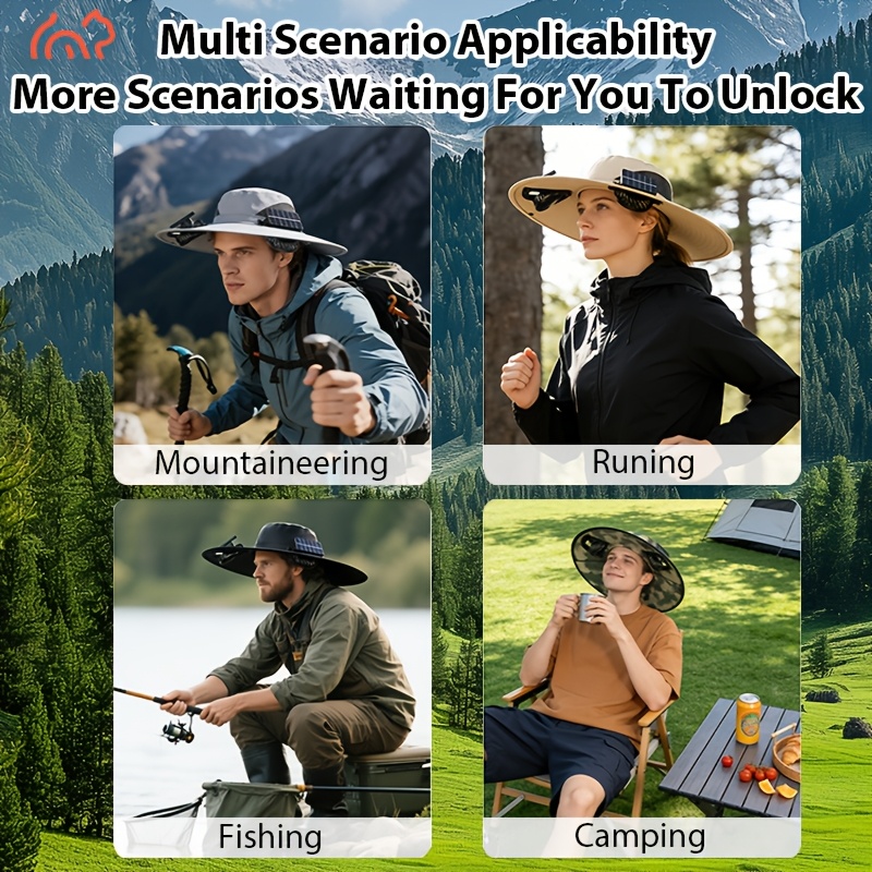 Solar Dual Fan Sun Hat, Adjustable Strap, Cool And Breathable, Efficient Battery Life, High Air Volume, Long Battery Life Guarantee