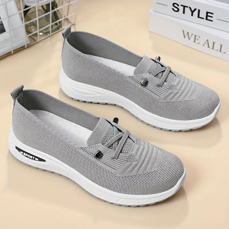 Women's Slip-On Knit Sneakers | Lightweight Breathable Comfort Casual Shoes Slip On Style Footwear