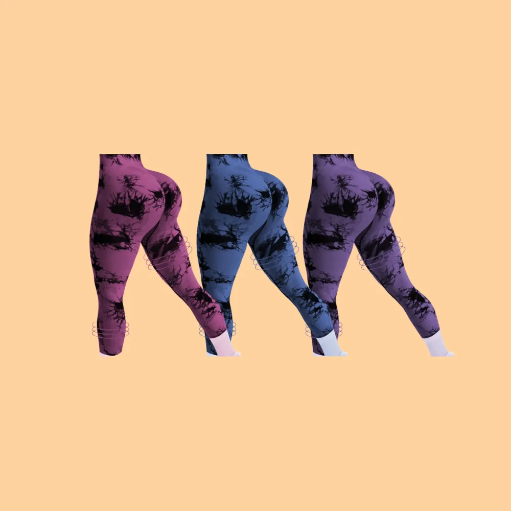 Women's High-Waisted Tie-Dye Cropped Leggings - Tummy Control
