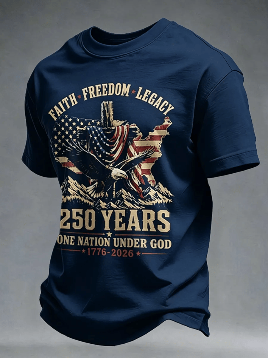 250Th Anniversary Commemorative Faith Printed Round Neck T-Shirt In The United States