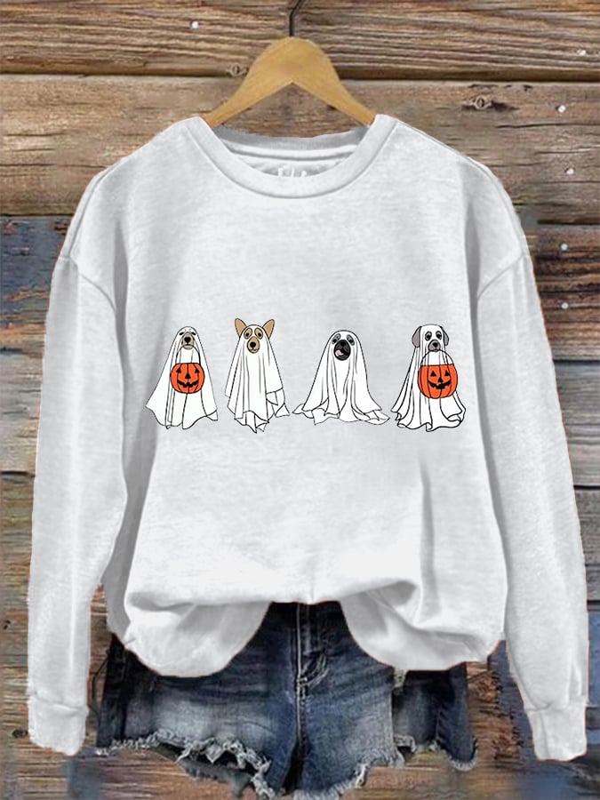 Women's Halloween My Dog Is My Boo Casual Sweatshirt