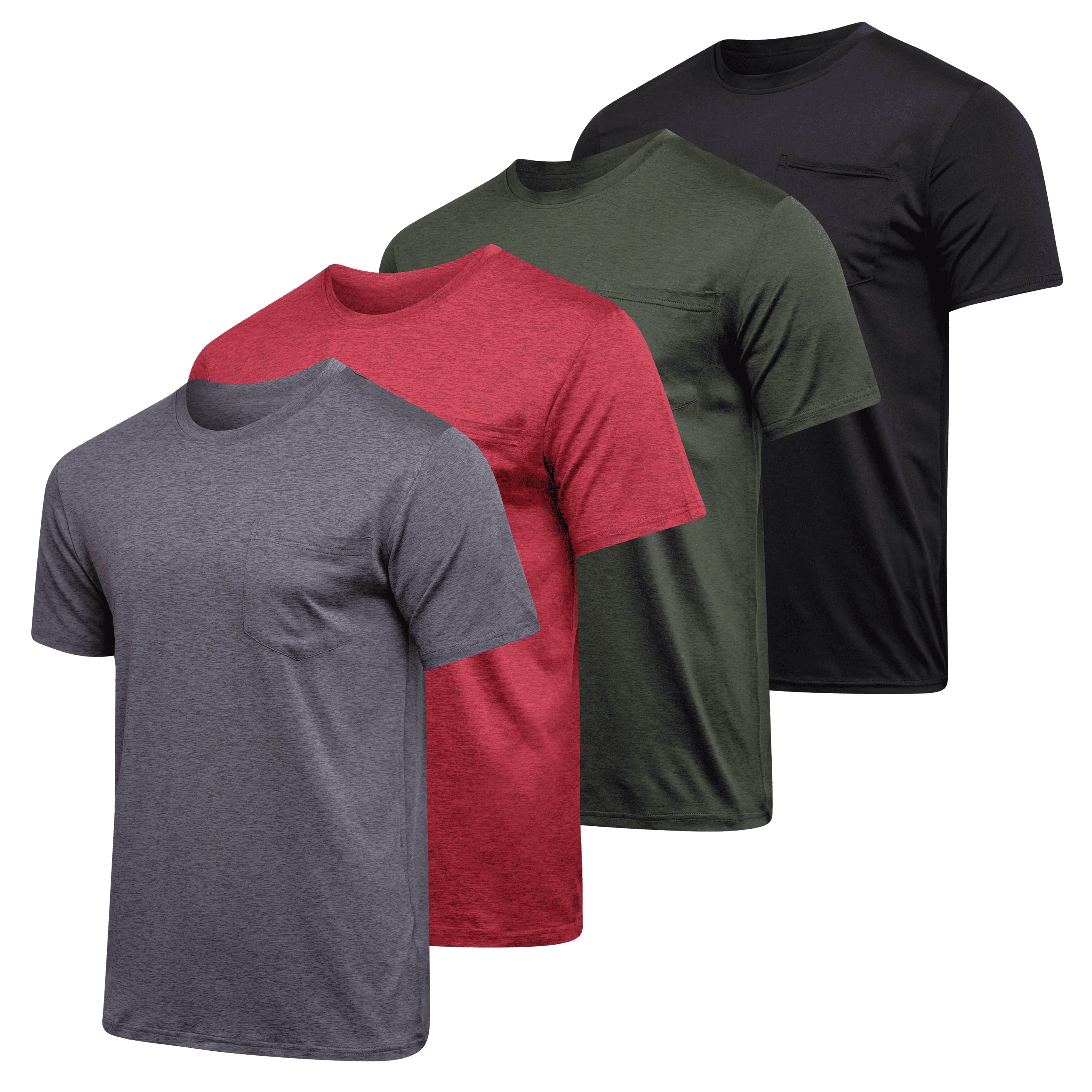 Men's Dry-Fit Short Sleeve Pocket Crew Performance Athletic T-Shirt (Available in Big & Tall)