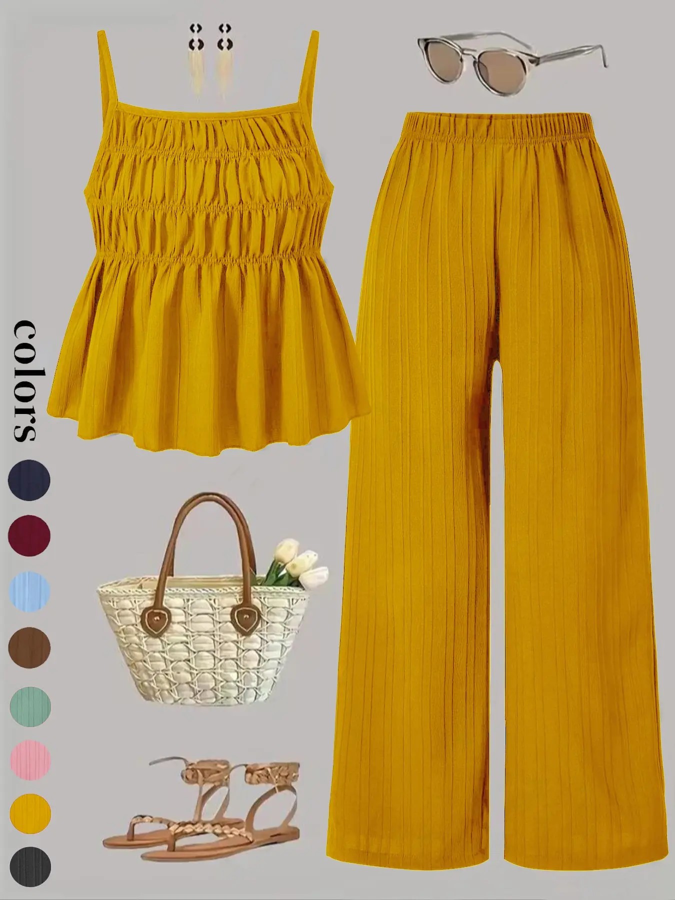 Women's Effortless Cami & Wide Leg Pants Set