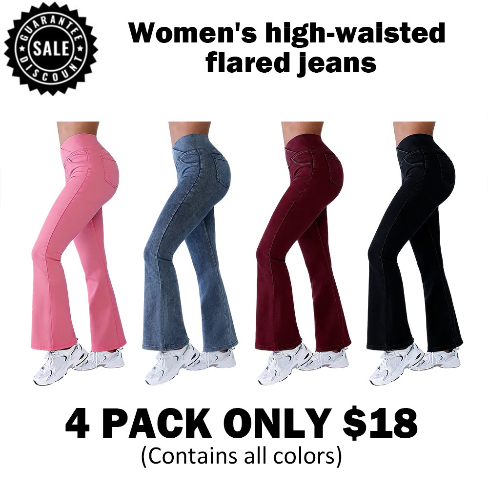 Women's high-waisted flared jeans