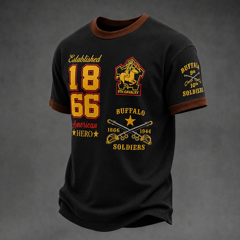 Men's Buffalo Soldier Summer Crew Neck T-Shirt