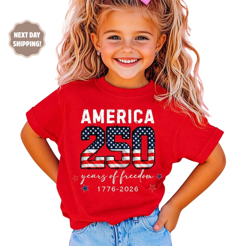 United States of America 250th Anniversary Kids Shirt,250th Anniversary Tee,Patriotic Flag 4th of July Shirt,250 Years of Independence Shirt