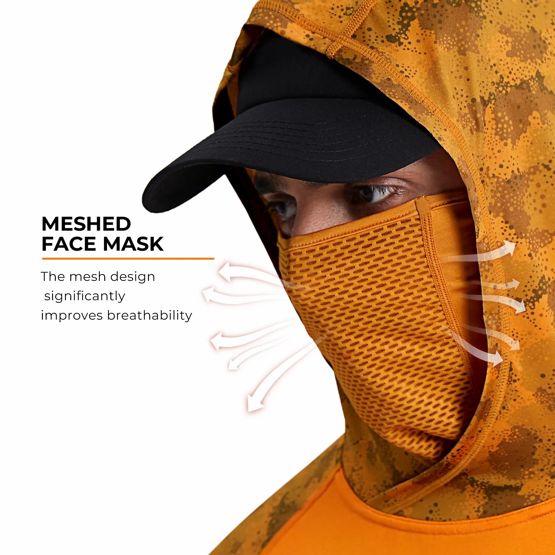Men's UPF 50+ Sun Hoodie with Built-in Mask & Neck Gaiter – Lightweight Cooling Activewear