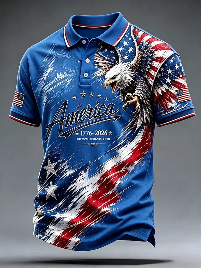 Men's Print Casual Polo Shirt