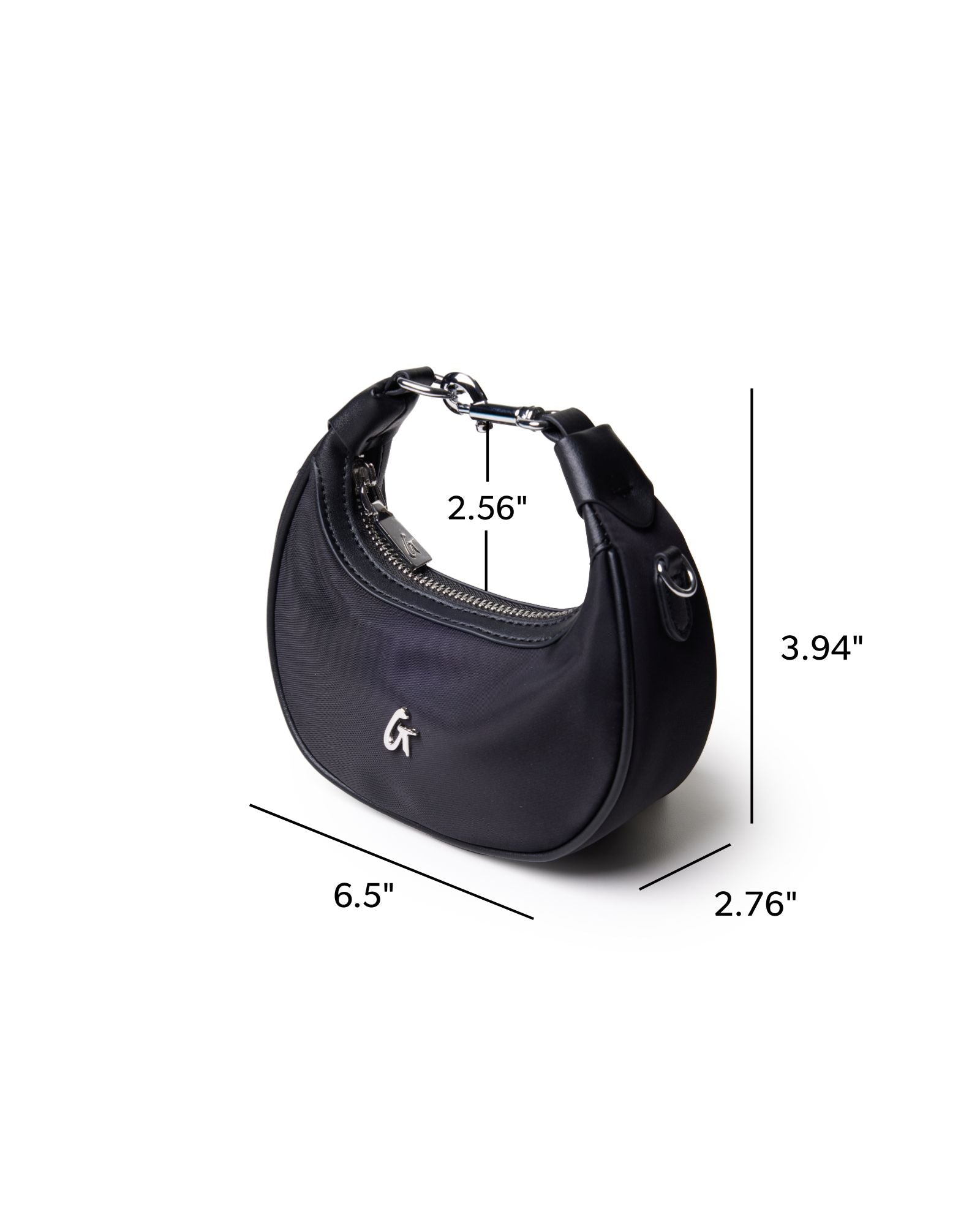 NANO NYLON HOBO BAG - BLACK