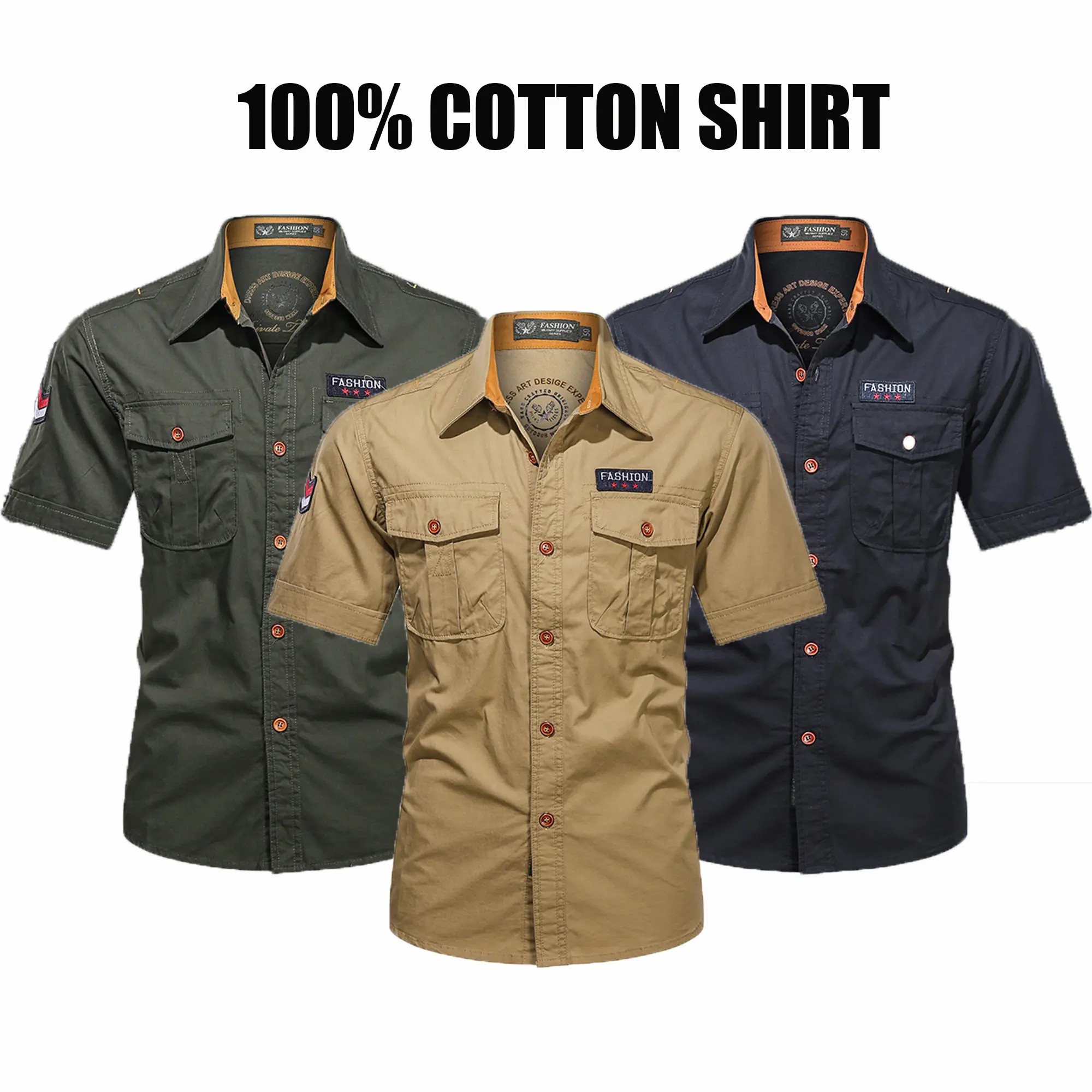 💪Men’s casual pure cotton work short-sleeve shirt