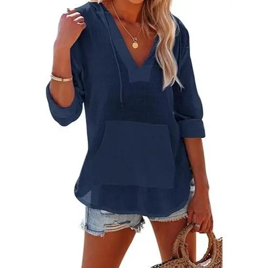 Women's hooded beach cover-up sweatshirt