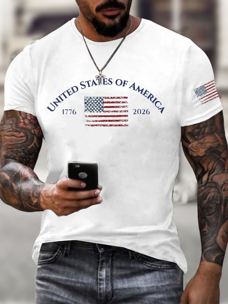 Men'S United States of America 1776-2026 American Flag T-Shirt