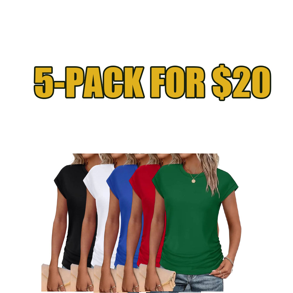Women's Everyday Ruched Cap Sleeve Tee
