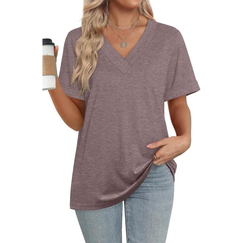 Women's Casual V-Neck Short Sleeve T-Shirt