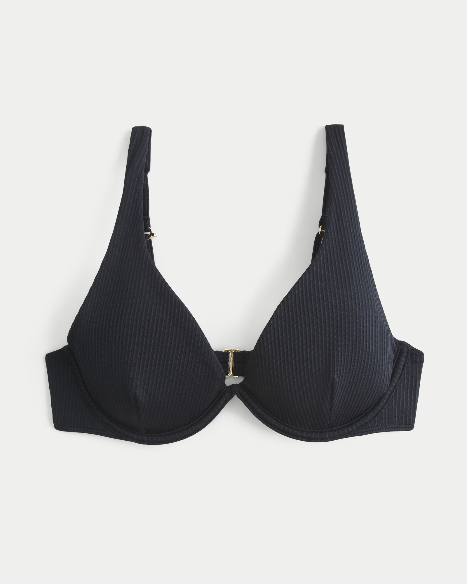 High Apex Ribbed Underwire Bikini Top