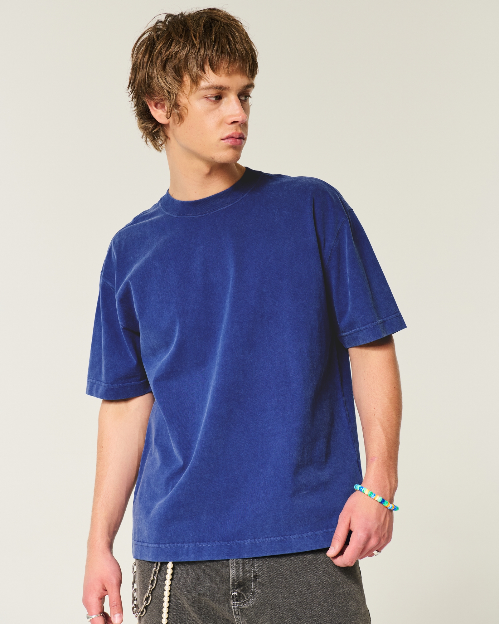Boxy Heavyweight Washed Cotton Crew T-Shirt