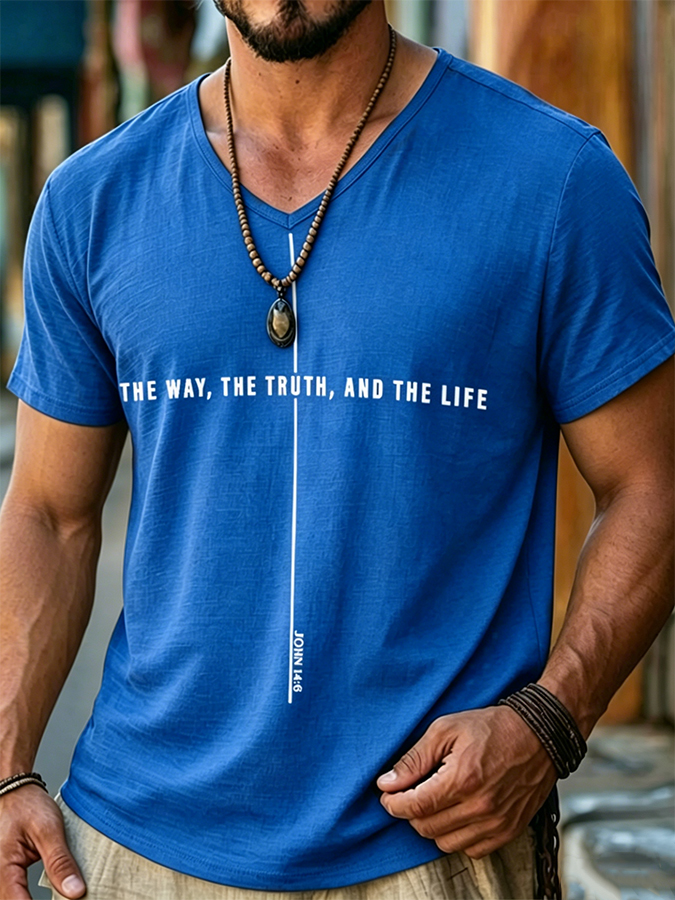 The Way The Truth And The Life John 14:6 Christian V Neck T-Shirt