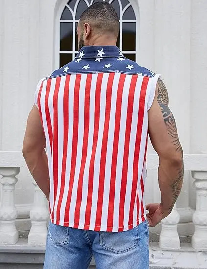 Unisex American Flag Print 3-Piece Set – Jacket, Bodysuit & Overalls