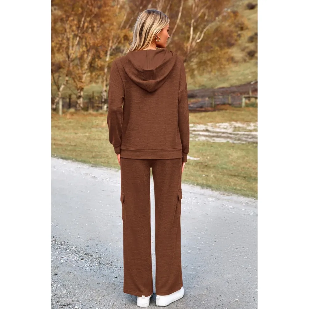 Women’s 2-Piece Knit Hoodie & Wide Leg Set
