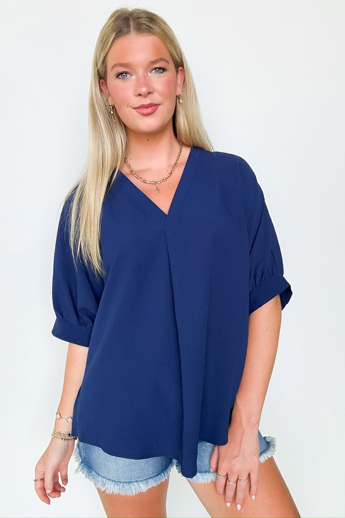 V-Neck Flowy Blouse Top