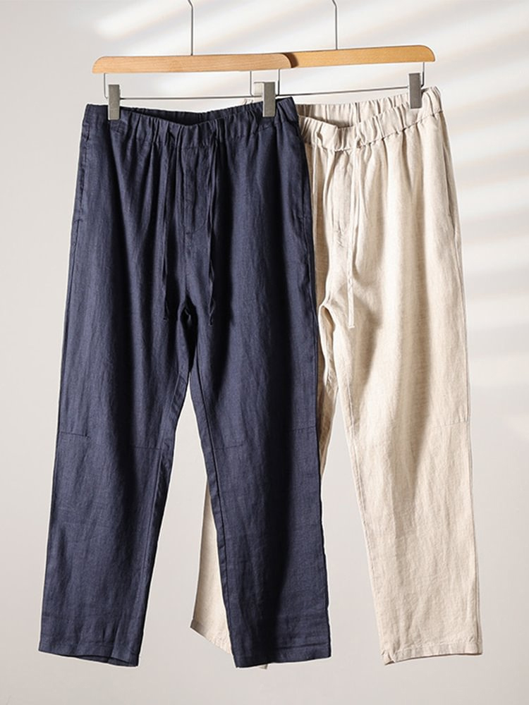 Men's Loose Straight Leg Linen Blend Casual Pants