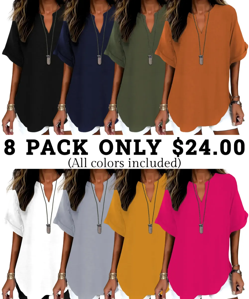 Women's Plain Short Sleeve Blouse
