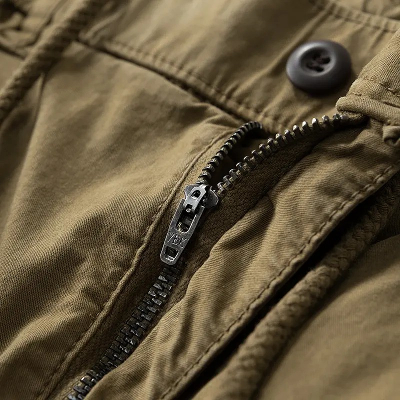 Men's Drawstring Cuff Cargo Pants – Multiple Pockets, Retro Outdoor Casual Style