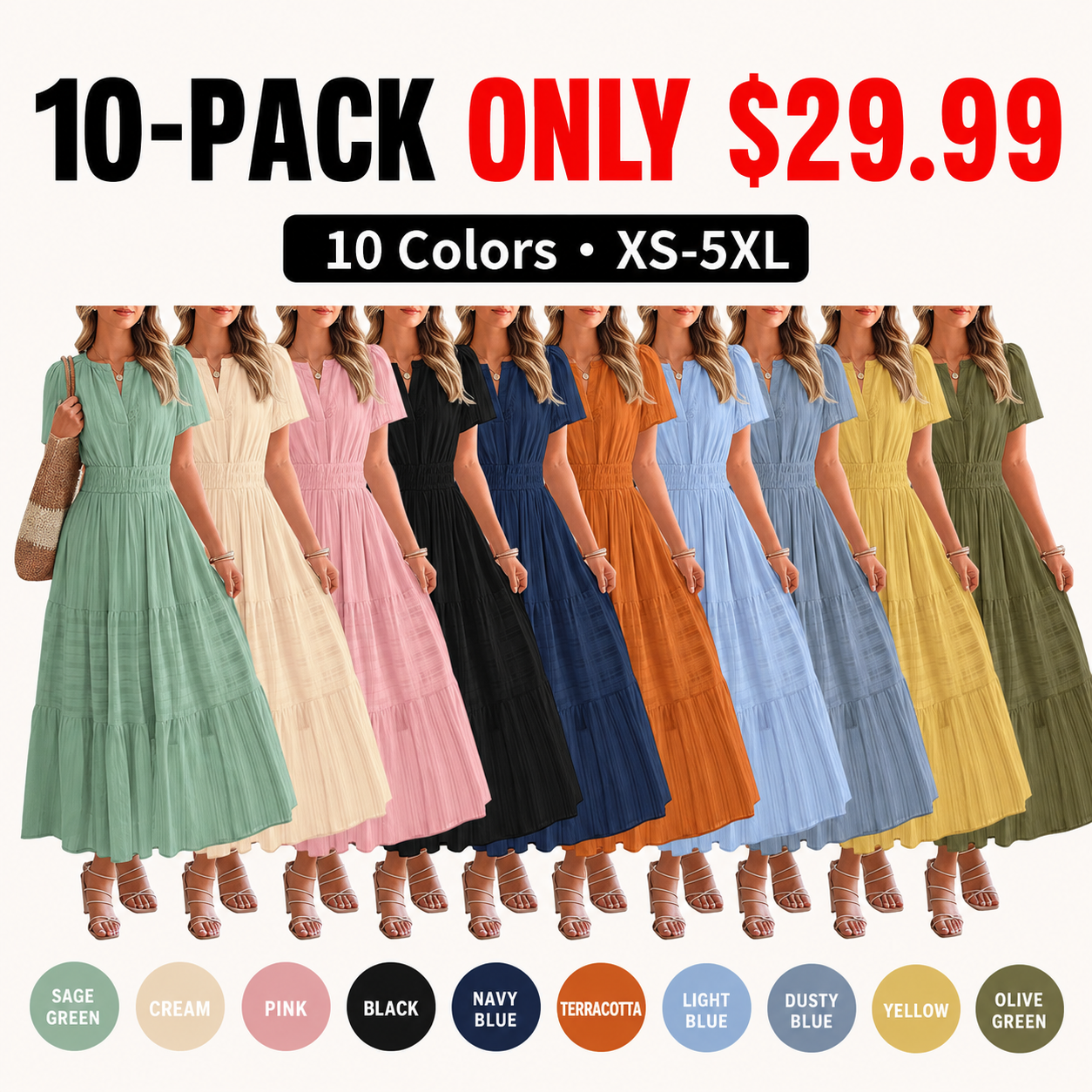 2026 Summer Casual Maxi Dress — Bohemian-Style Dress (With Pockets)
