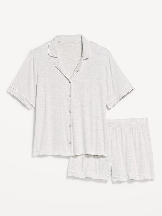 Sunday Sleep Knit Jersey Short Set Heather Gray