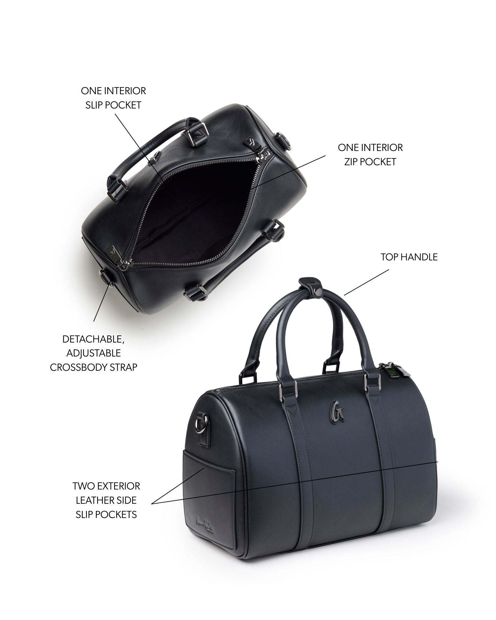 LARGE STANDARD GAL BOSTON BAG - BLACK