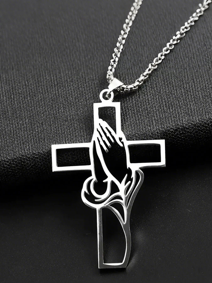 Men'S And Women'S Universal Stainless Steel Necklace Pendant, Prayer, Men'S Faith Gift, Gift