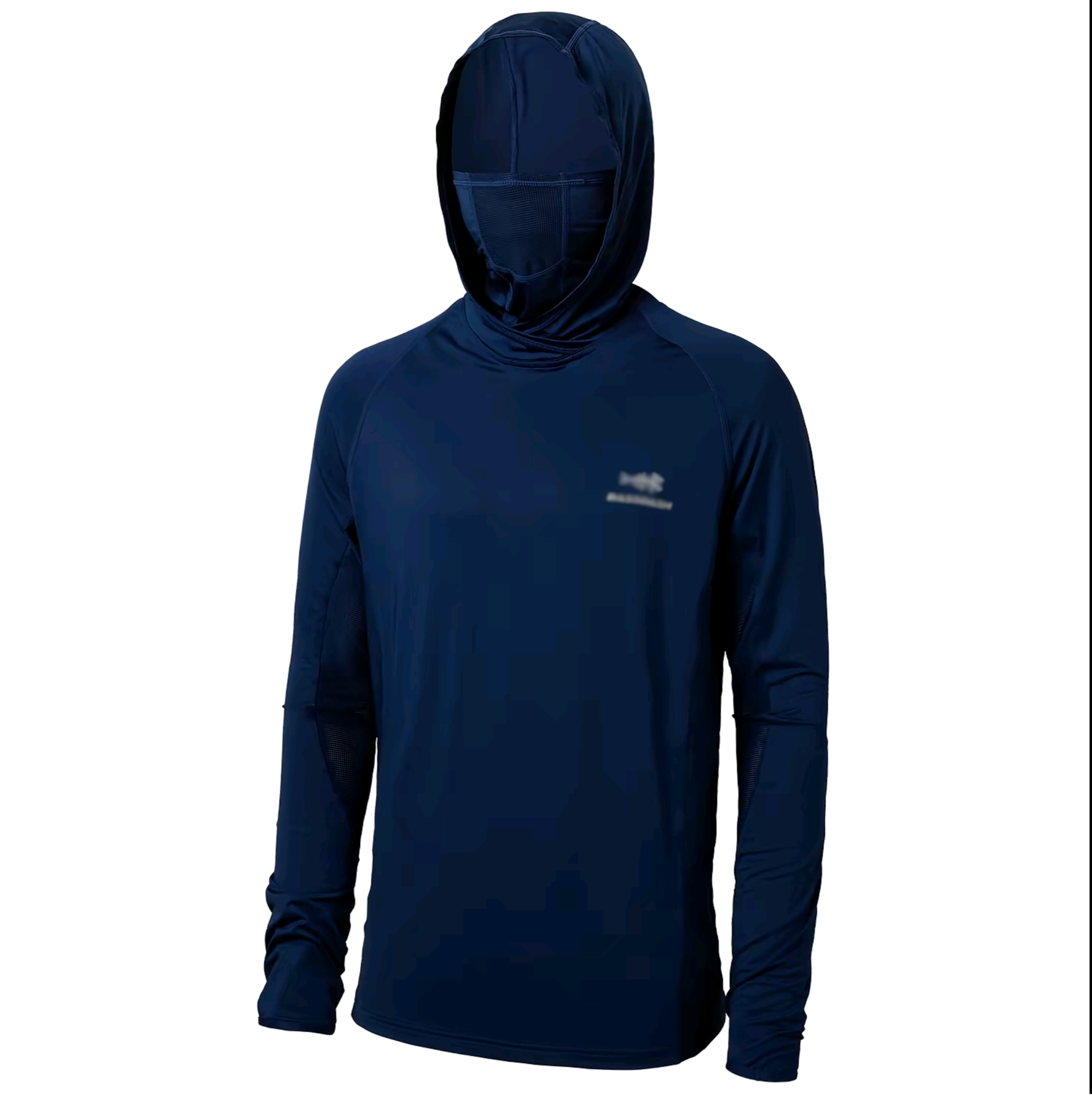 Men's UPF 50+ Long Sleeve Fishing Hoodie – Built-in UV Mask & Neck Gaiter